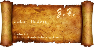 Zakar Hedvig névjegykártya